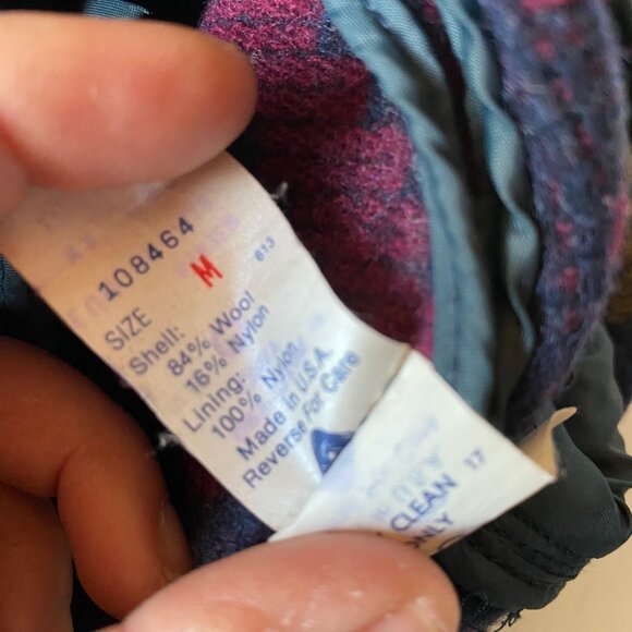 Vtg Eastern Mountain Hooded Sports Jacket Women M Wool Navajo Aztec Southwest - Picture 6 of 10